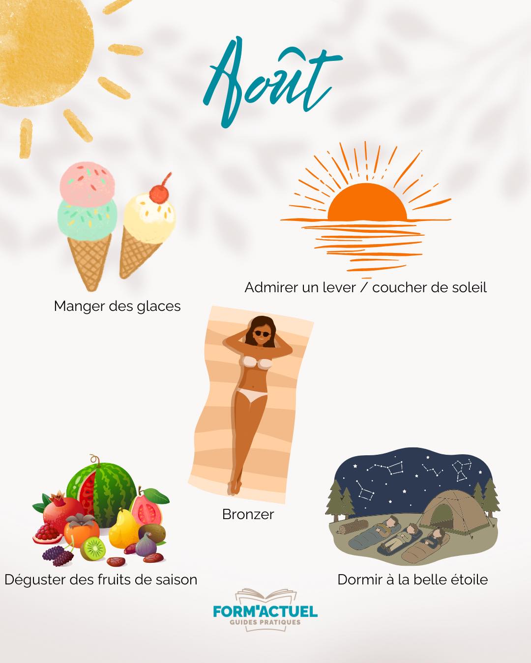 On vous propose des idées de quoi faire durant ce mois d’août 😄